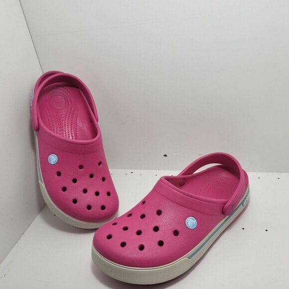 𝅺CROCS Unisex Round Toe Slip On Comfort Slingback Pink Clog Shoes Size M8 W10 - Picture 2 of 8